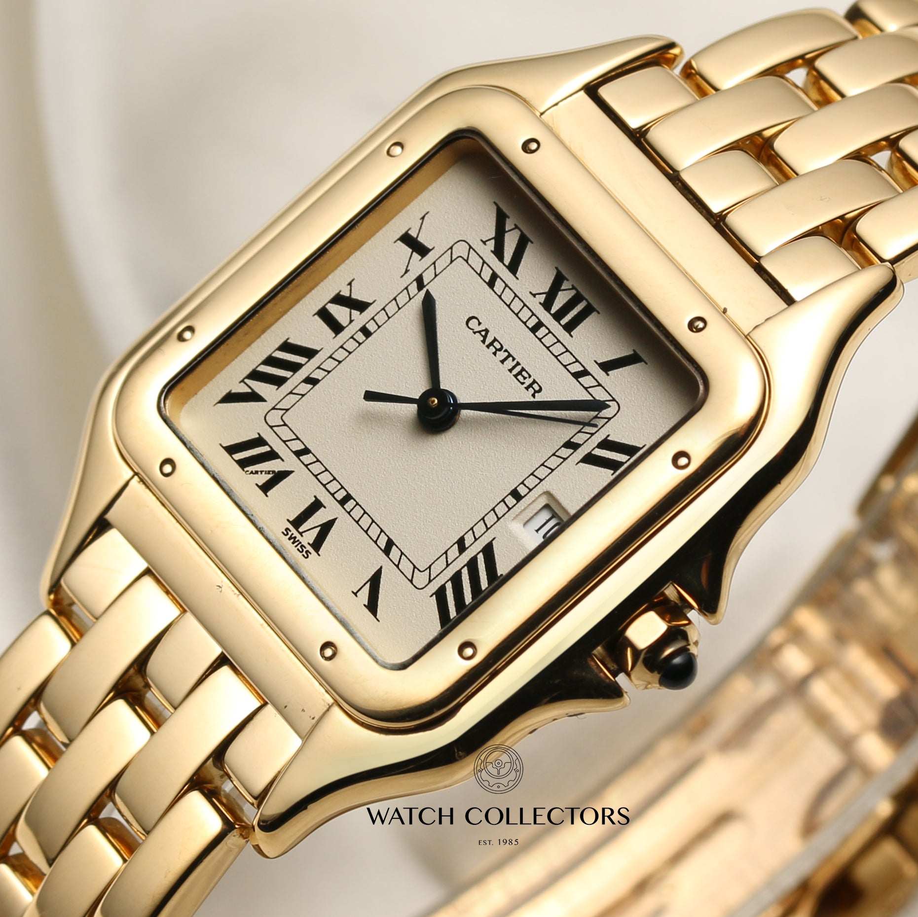 Cartier Tank Panthere Gents 18K Yellow Gold Second Hand Watch Collectors 4