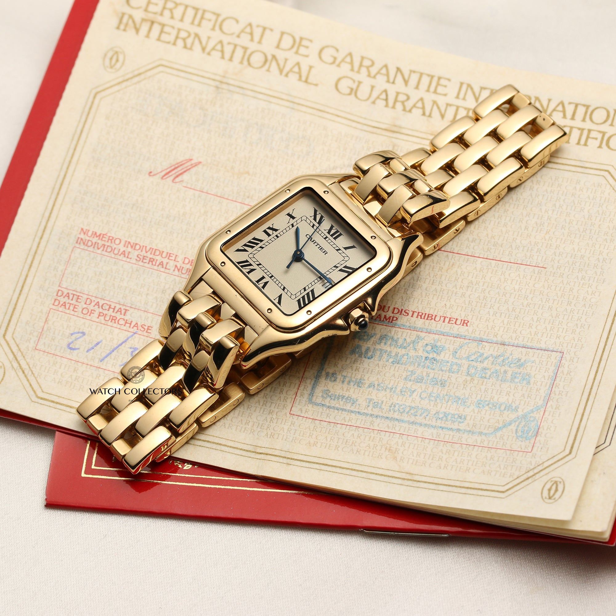 Cartier Tank Panthere Gents 18K Yellow Gold Second Hand Watch Collectors 9