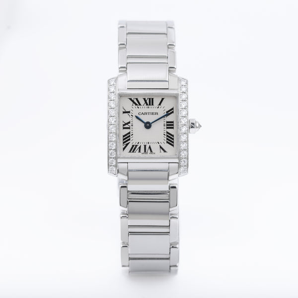 Cartier Tank Francaise | REF. 2403 | 18k White Gold | Diamond Bezel | Box & Papers