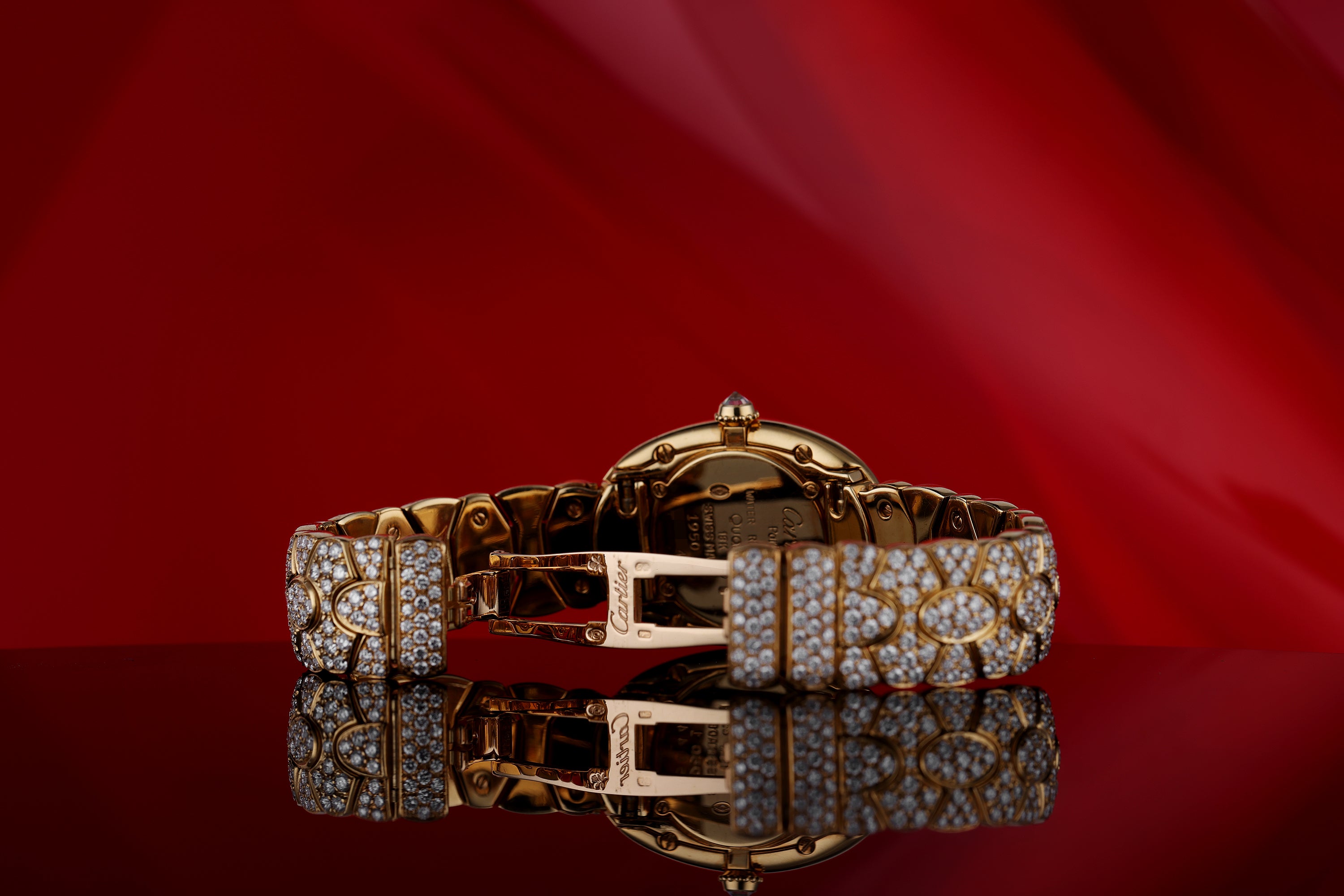 Rare Cartier Baignoire | REF. 1950 1 | Pavé Diamond Ladies Watch | 18k Yellow Gold