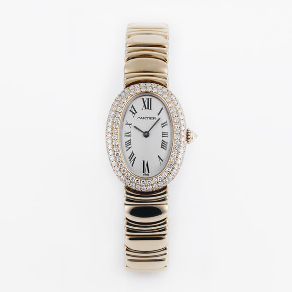 Cartier Baignoire | Ladies Diamond Wristwatch | REF. 8057 | Triple Row Diamond Bezel | 22.5mm | 18k Yellow Gold