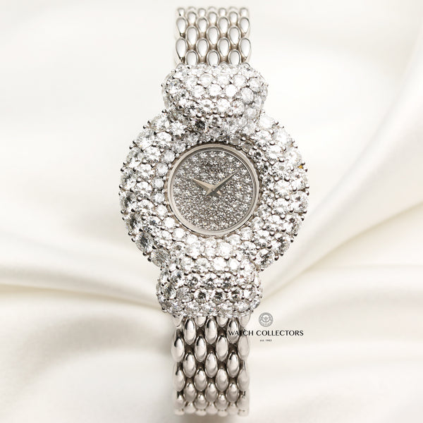 Chopard 18K White Gold Pave Diamond Dial Bezel Second Hand Watch Collectors 1