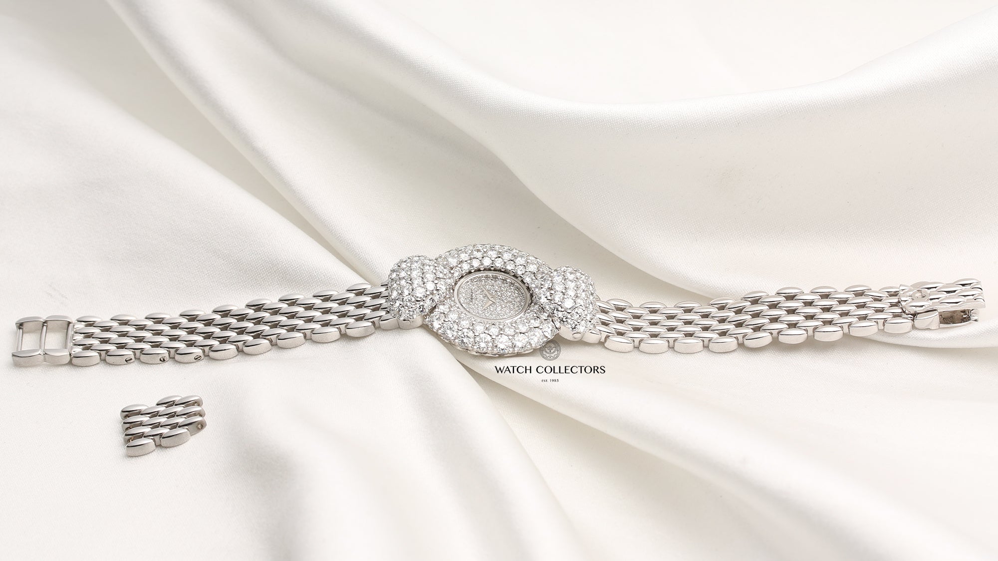 Chopard 18K White Gold Pave Diamond Dial Bezel Second Hand Watch Collectors 8