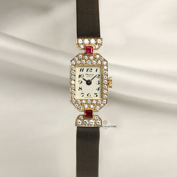 Chopard 18K Yellow Gold Diamond & Ruby 2 Second Hand Watch Collectors 1