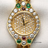 Chopard 18K Yellow Gold Pave Diamond Dial Multi-Gem Bracelet Second Hand Watch Collectors 2