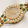 Chopard 18K Yellow Gold Pave Diamond Dial Multi-Gem Bracelet Second Hand Watch Collectors 4