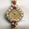 Chopard 2 18K Yellow Gold Pave Diamond Dial Multi-Gem Bracelet Second Hand Watch Collectors 2