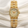 Chopard Lady 18K Yellow Gold Pave Emerald Dial Diamond Bezel Bracelet Second Hand Watch Collectors 1