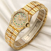 Chopard Lady 18K Yellow Gold Pave Emerald Dial Diamond Bezel Bracelet Second Hand Watch Collectors 3