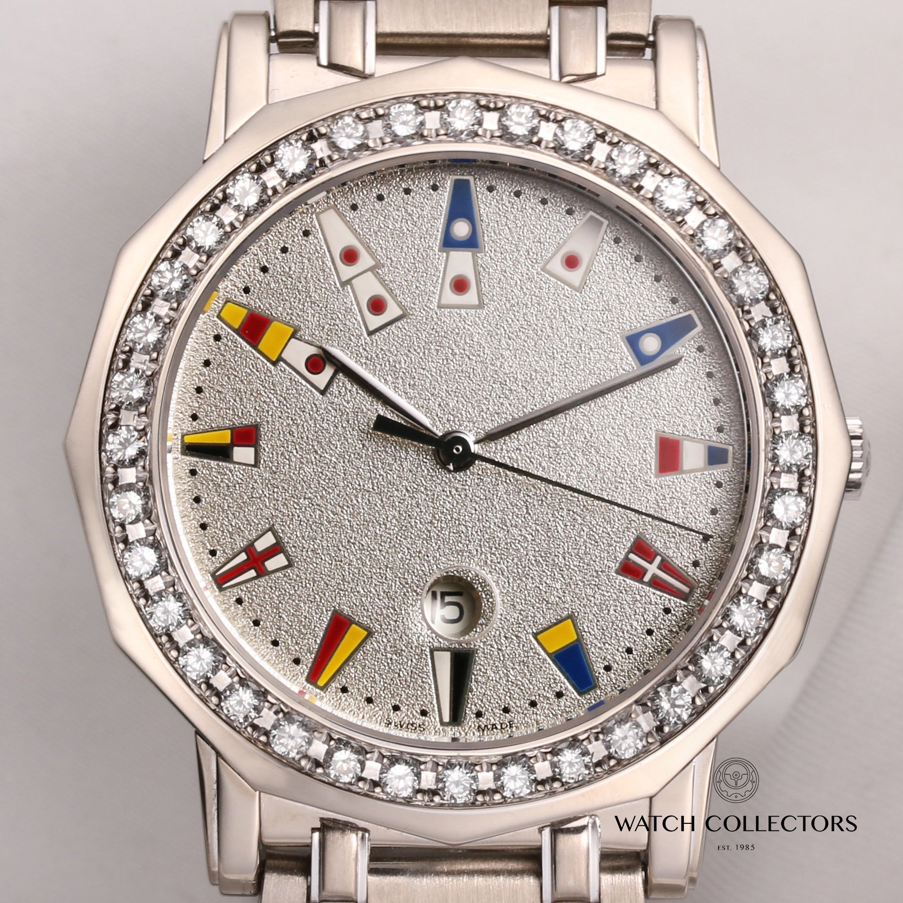 Corum Admiral s Cup 18K White Gold Diamond Bezel