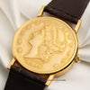 Corum USA Twenty Dollar Coin 18K Yellow Gold Second Hand Watch Collectors 7
