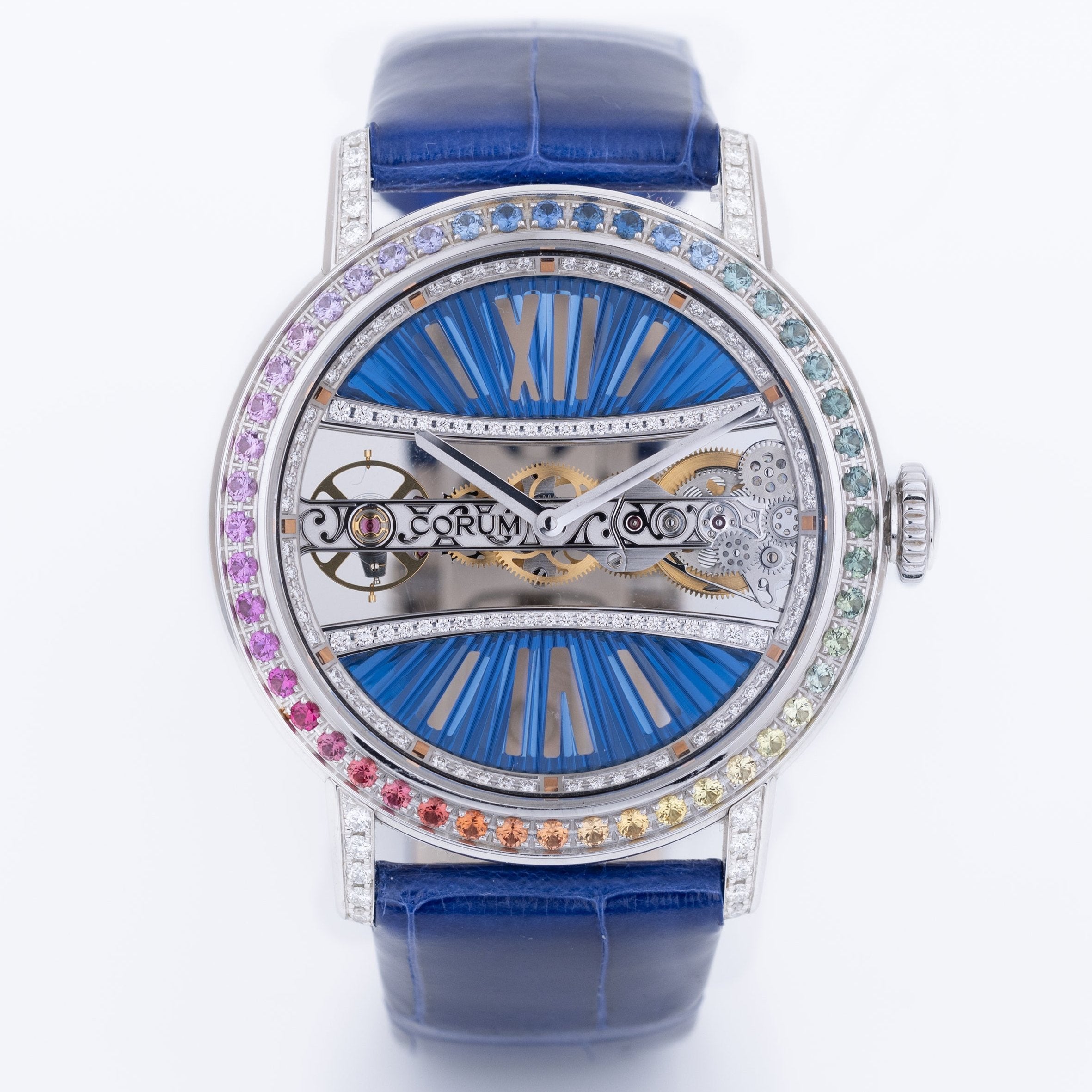 Corum Golden Bridge 39 | REF. B113/03852 | 18k White Gold | Diamond & Rainbow Bezel
