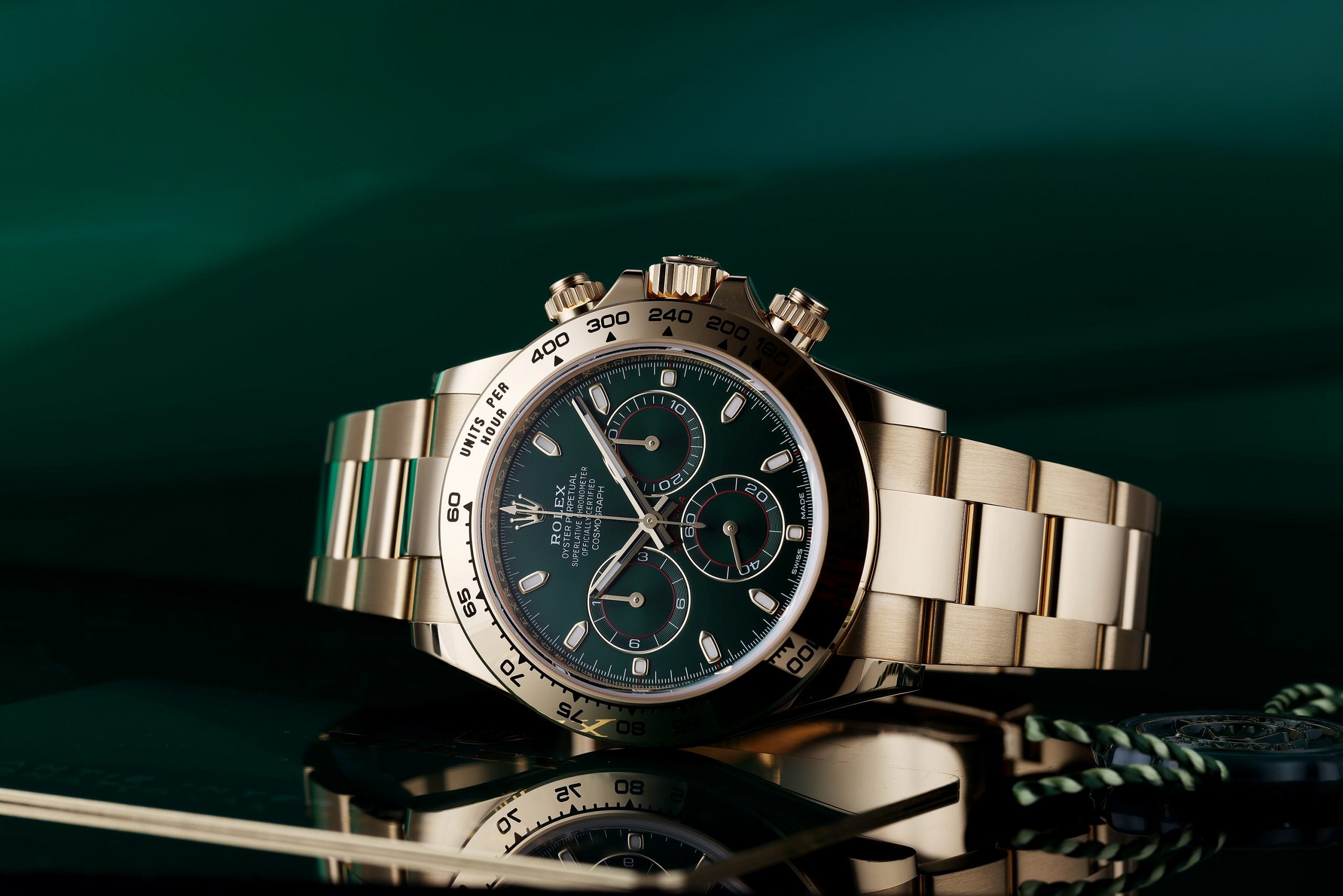 The One: The Rolex Daytona Reference 116508 in gold with a green dial