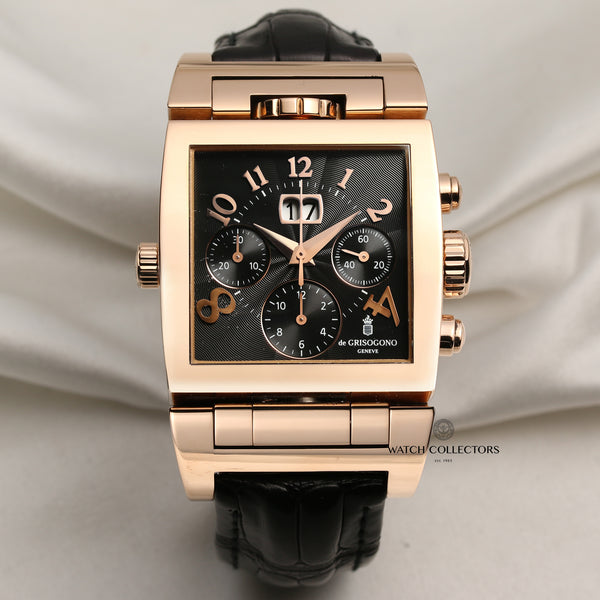 De-Grisogono 18K Rose Gold Second Hand Watch Collectors 1