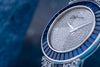 Unworn Rare DeLaneau Wristwatch | Pave Diamond Dial, Sapphire Baguette Bezel & Diamond & Sapphire Bracelet | 18k White Gold