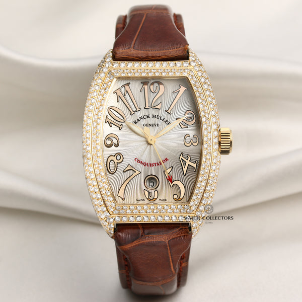 Franck Muller Conquistador 8002 SC D 18K Yellow Gold Diamond Second Hand Watch Collectors 1
