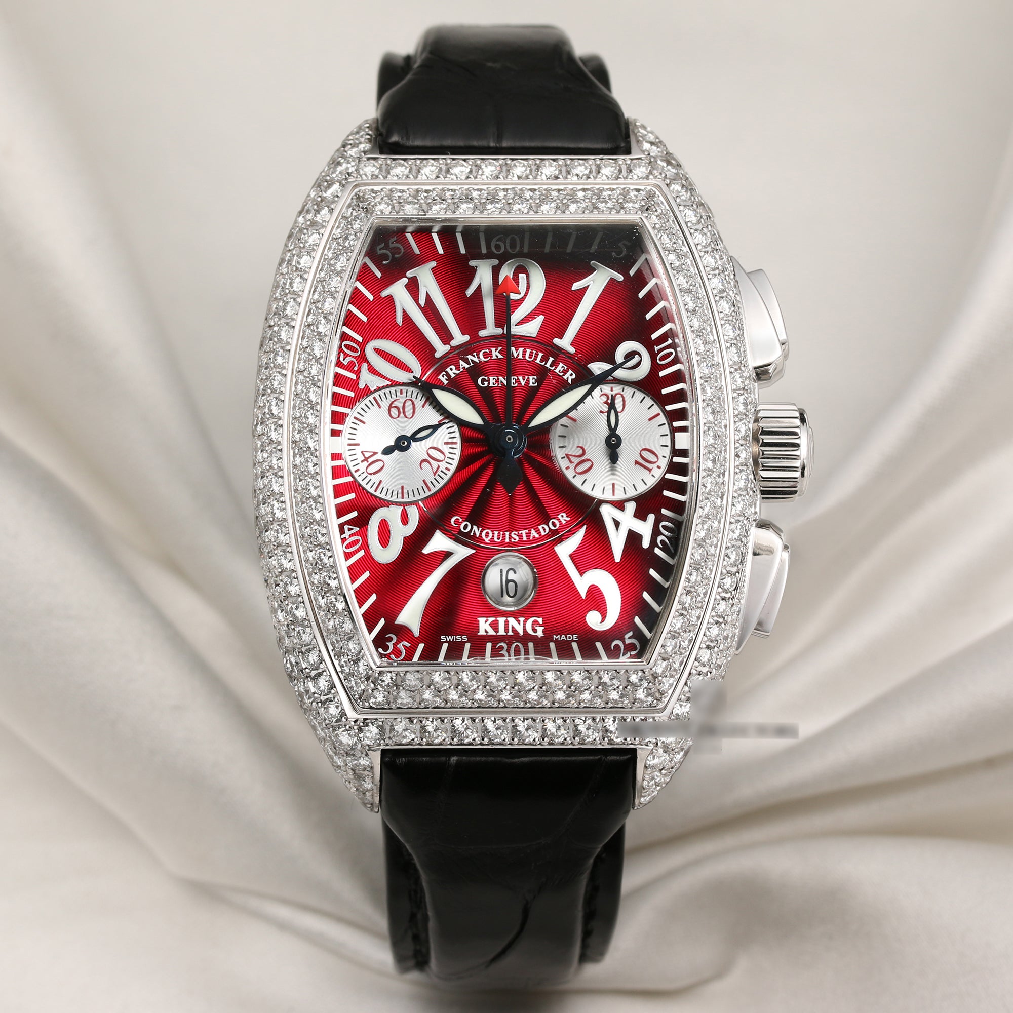 Factory Diamond Franck Muller King Conquistador 8001 CC D 18k White Gold