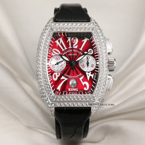 Franck Muller King Conquistador 8001 CC D 18K White Gold Diamond Second Hand Watch Collectors 1