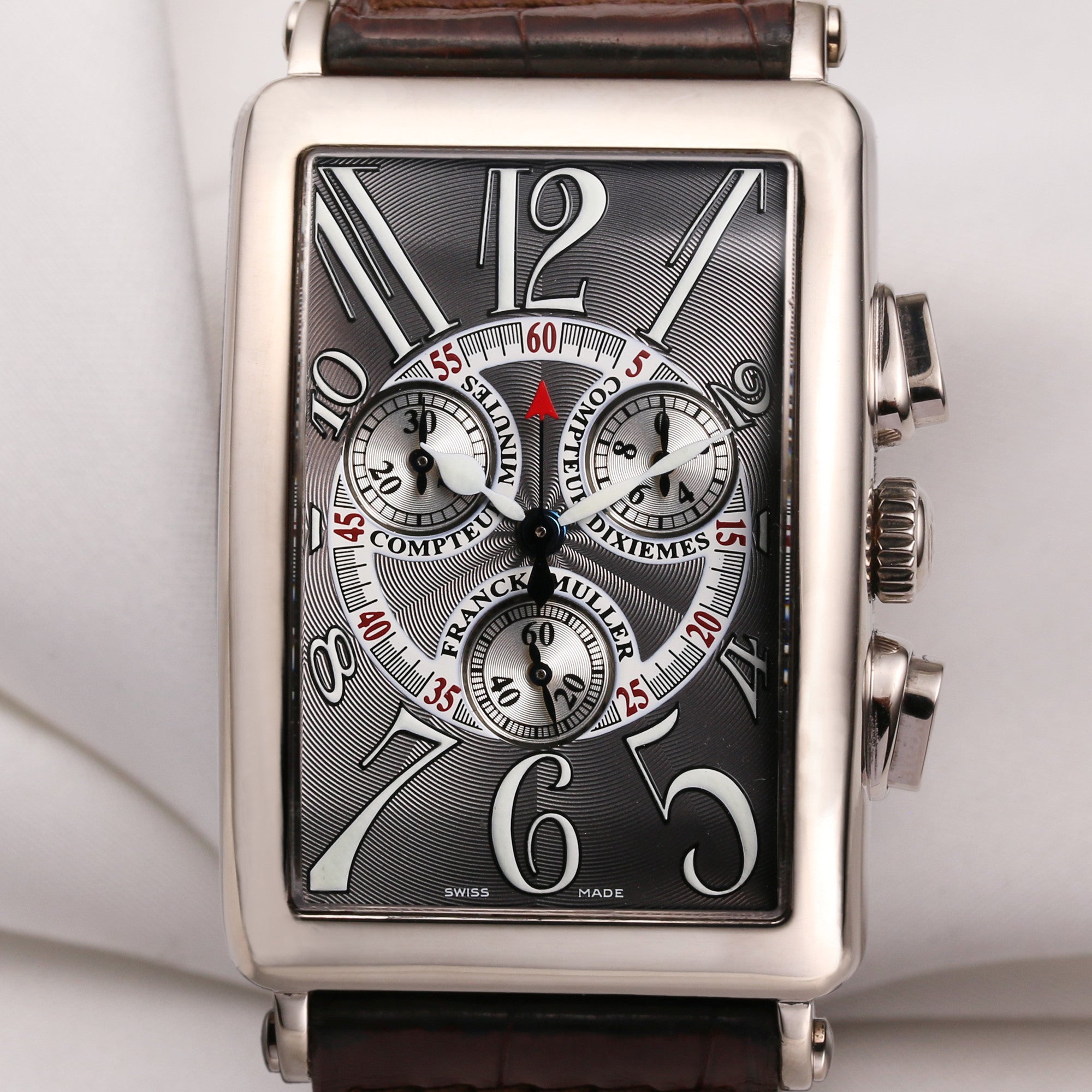 Franck Muller Long Island Chronograph 1000 CC QZ 18K White Gold Second Hand Watch Collectors 2