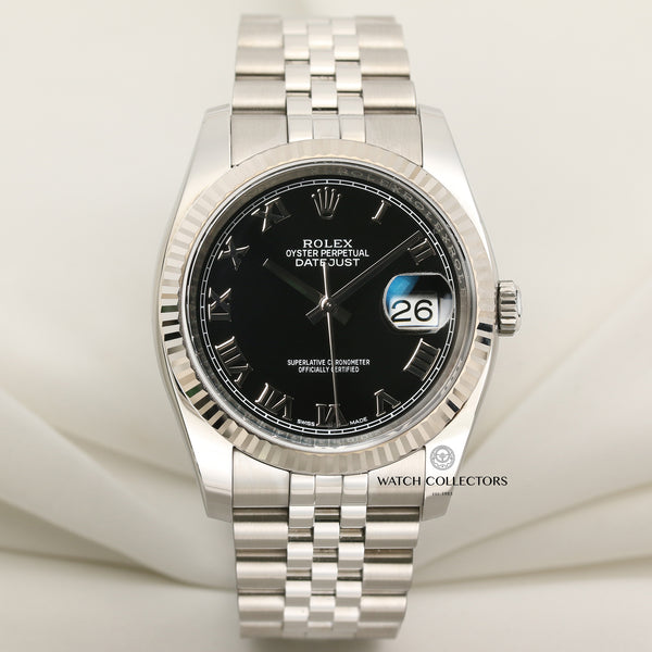 Full Set Rolex DateJust 116234 Stainless Steel Black Dial Second Hand Watch Collectors 1