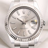 Full-Set-Rolex-DateJust-II-116334-Stainless-Steel-18K-White-Gold-Bezel-Second-Hand-Watch-Collectors-2