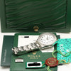Full-Set Rolex DateJust Turn-O-Graph Stainless Steel & 18K White Gold Bezel 16264 Second Hand Watch Collectors 8