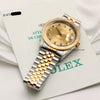 Full Set Rolex DateJust Turnograph 16263 Steel & Gold Champagne Diamond Dial Second Hand Watch Collectors 10