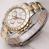 Full Set Rolex Daytona 116523 Steel & Gold White Dial Second Hand Watch Collectors 3