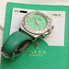 Full Set Rolex Daytona Green Beach 116519 18K White Gold Second Hand Watch Collectors 10