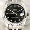 Full Set Rolex Midsize DateJust 178274 Stainless Steel 18K White Gold Bezel Black Diamond Dial Second Hand Watch Collectors 2