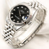 Full Set Rolex Midsize DateJust 178274 Stainless Steel 18K White Gold Bezel Black Diamond Dial Second Hand Watch Collectors 3