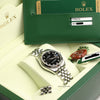 Full Set Rolex Midsize DateJust 178274 Stainless Steel 18K White Gold Bezel Black Diamond Dial Second Hand Watch Collectors 9