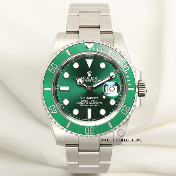 Full Set Rolex Submariner 116610LV Hulk Stainless Steel Second Hand Watch Collectors 1