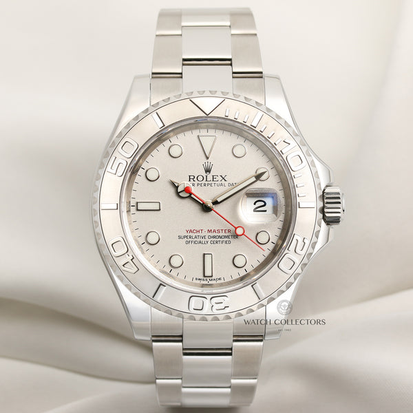 Full-Set Rolex Yacht-Master 116622 Stainless Steel Platinum Bezel Second Hand Watch Collectors 1