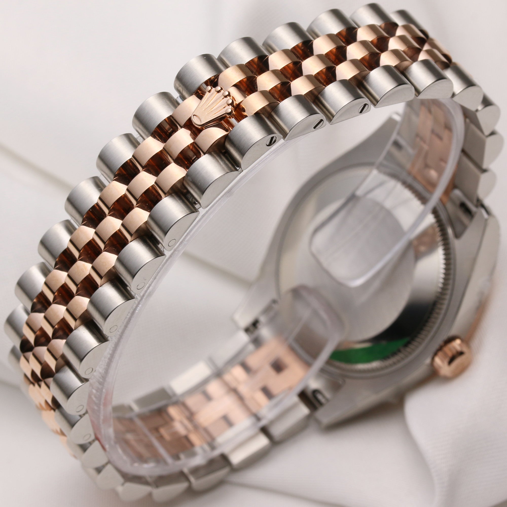 Full Set Unworn Rolex Midsize DateJust 178271 Steel & Rose Gold Purple Diamond Dial Second Hand Watch Collectors 5