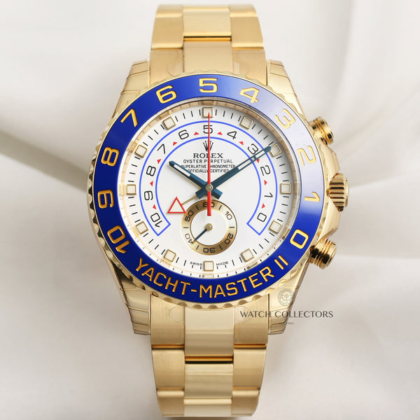 Full-Set-Unworn-Rolex-Yacht-Master-II-18K-Yellow-Gold-Second-Hand-Watch-Collectors-1