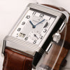 Full set Jaeger Le-Coultre Reverso Grande Date GMT 240.8.18 Q3028420 Stainless Steel Second Hand Watch Collectors 3