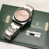 Fullset Rolex Air-King 114200 Pink Dial Stainless Steel Second Hand Watch Collectors 9