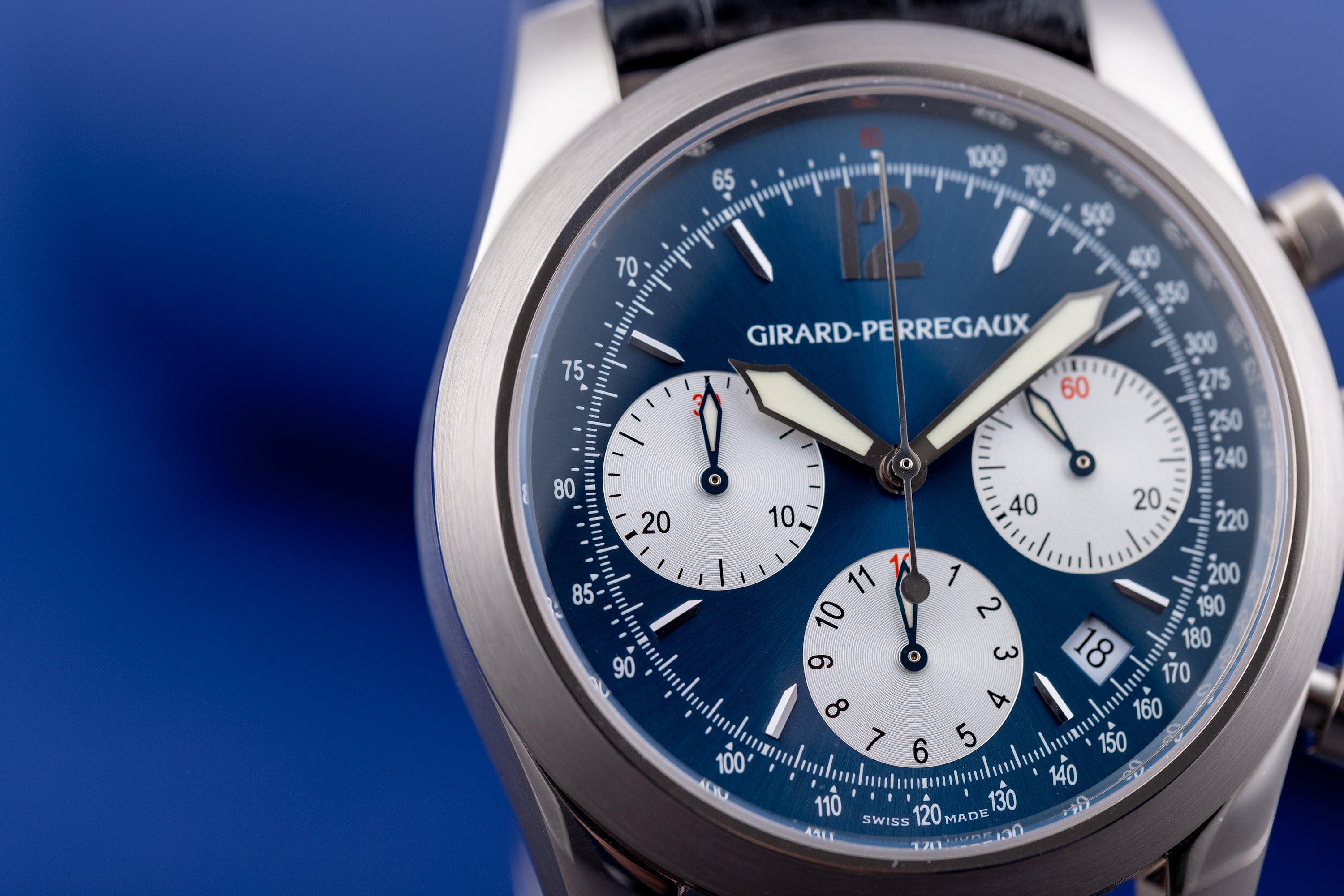 Girard Perregaux Chronograph | REF. 4956 | Blue Dial | 18k White Gold