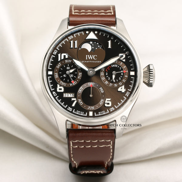 IWC Big Pilot Perpetual Calender Chronograph IW503801 Stainless Steel Second Hand Watch Collectors 1