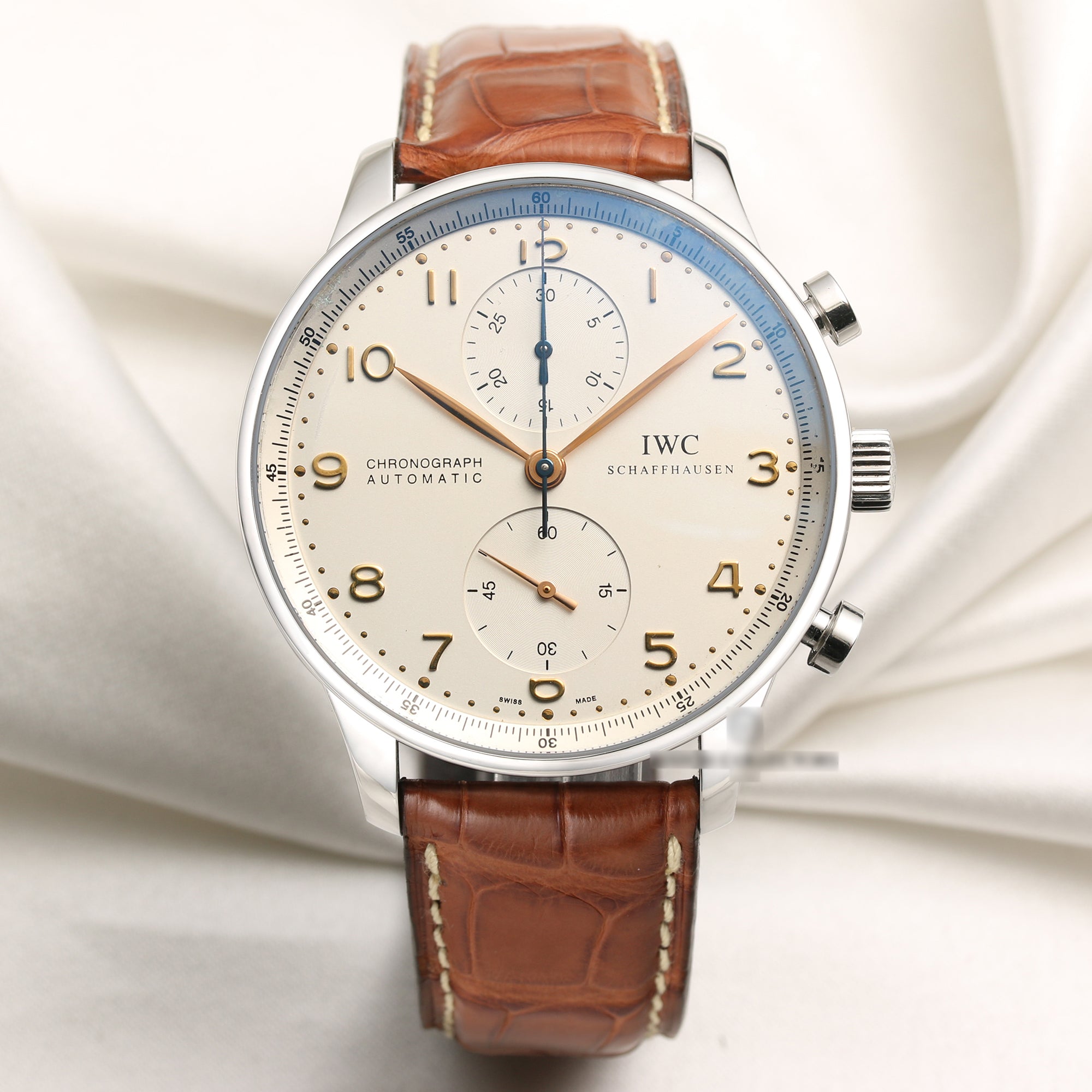 IWC-Stainless-Steel-Chronograph-Second-Hand-Watch-Collectors-1