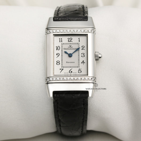 Jaeger Le-Coultre Lady Reverso Stainless Steel Diamond Bezel Second Hand Watch Collectors 1