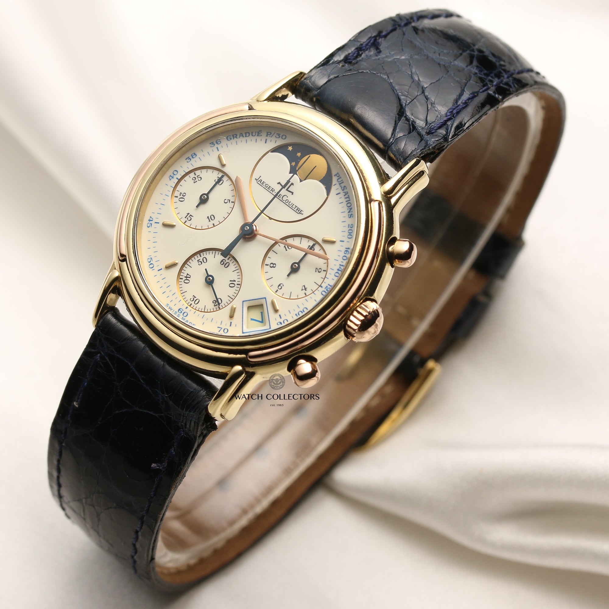 Jaeger LeCoultre Odysseus 18k Yellow Gold Chronograph Moonphase