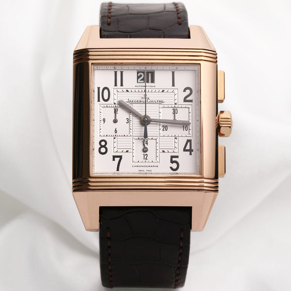 Jaeger-LeCoultre Reverso Squadra Chronograph 18K Rose Gold Second Hand Watch Collectors 1