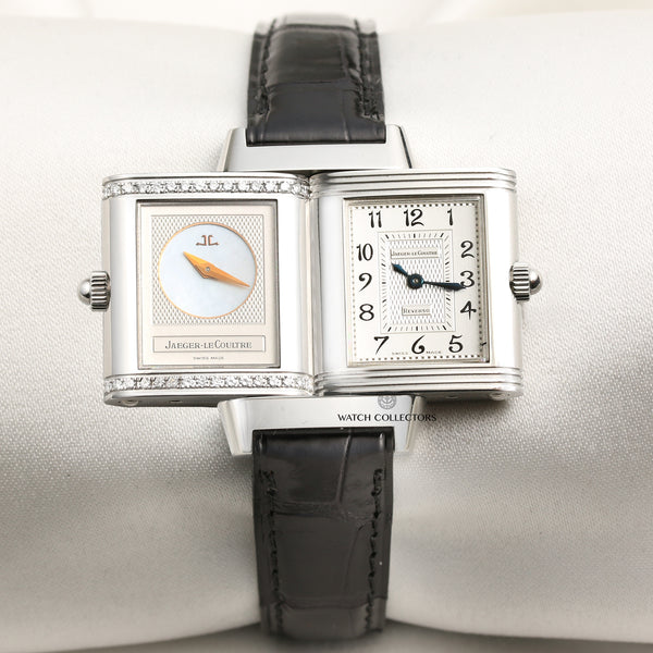 Jaeger Reverso Stainless Steel Diamond Bezel Second Hand Watch Collectors 1