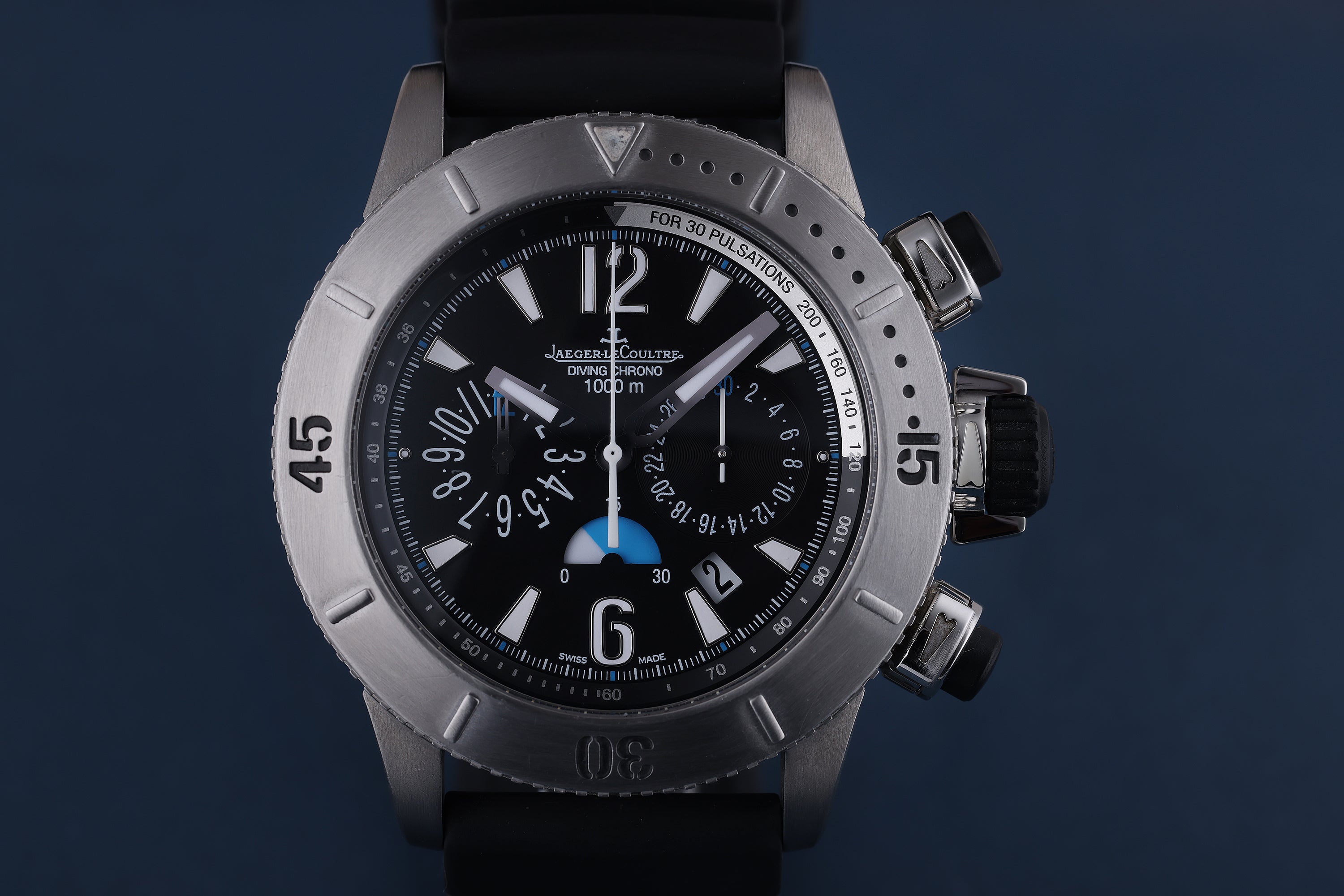 Jaeger LeCoultre Master Compressor Diving Chronograph REF. 160.T.25 JLQ186T670 Titanium Rubber 44mm Box Papers 2013