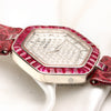 Montega 18K White Gold Ruby Bezel Pave Dial Second Hand Watch Collectors 5