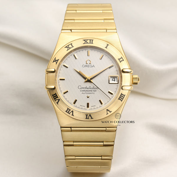 Omega Constellation 18K Yellow Gold Oman Crest Second Hand Watch Collectors 1