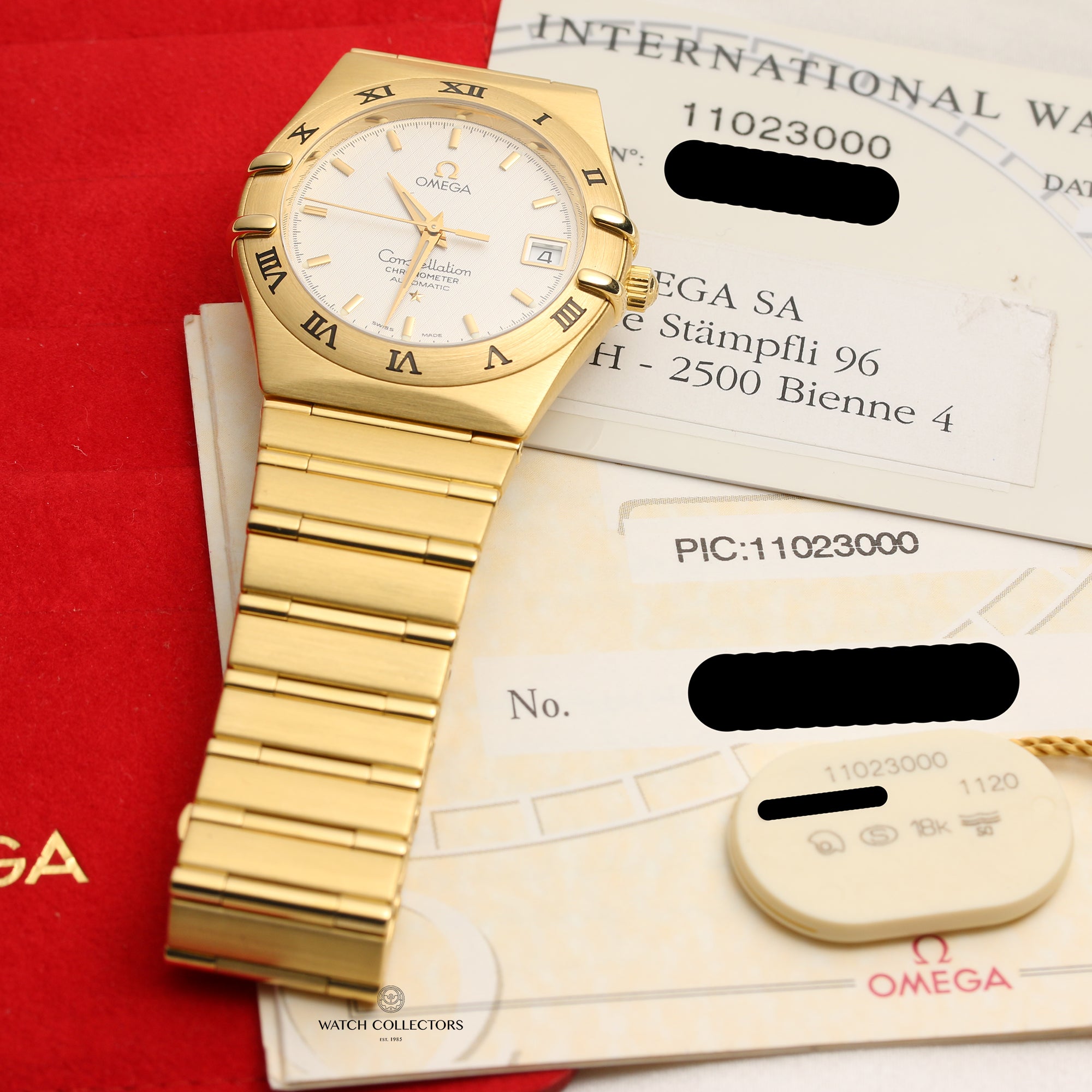 Omega Constellation 18K Yellow Gold Oman Crest Second Hand Watch Collectors 9