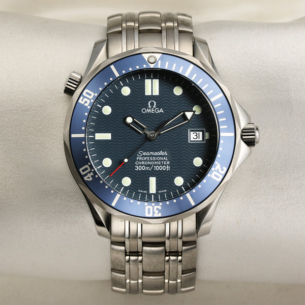 Omega Seamaster Blue Stainless Steel Second Hand Watch Collectors 1